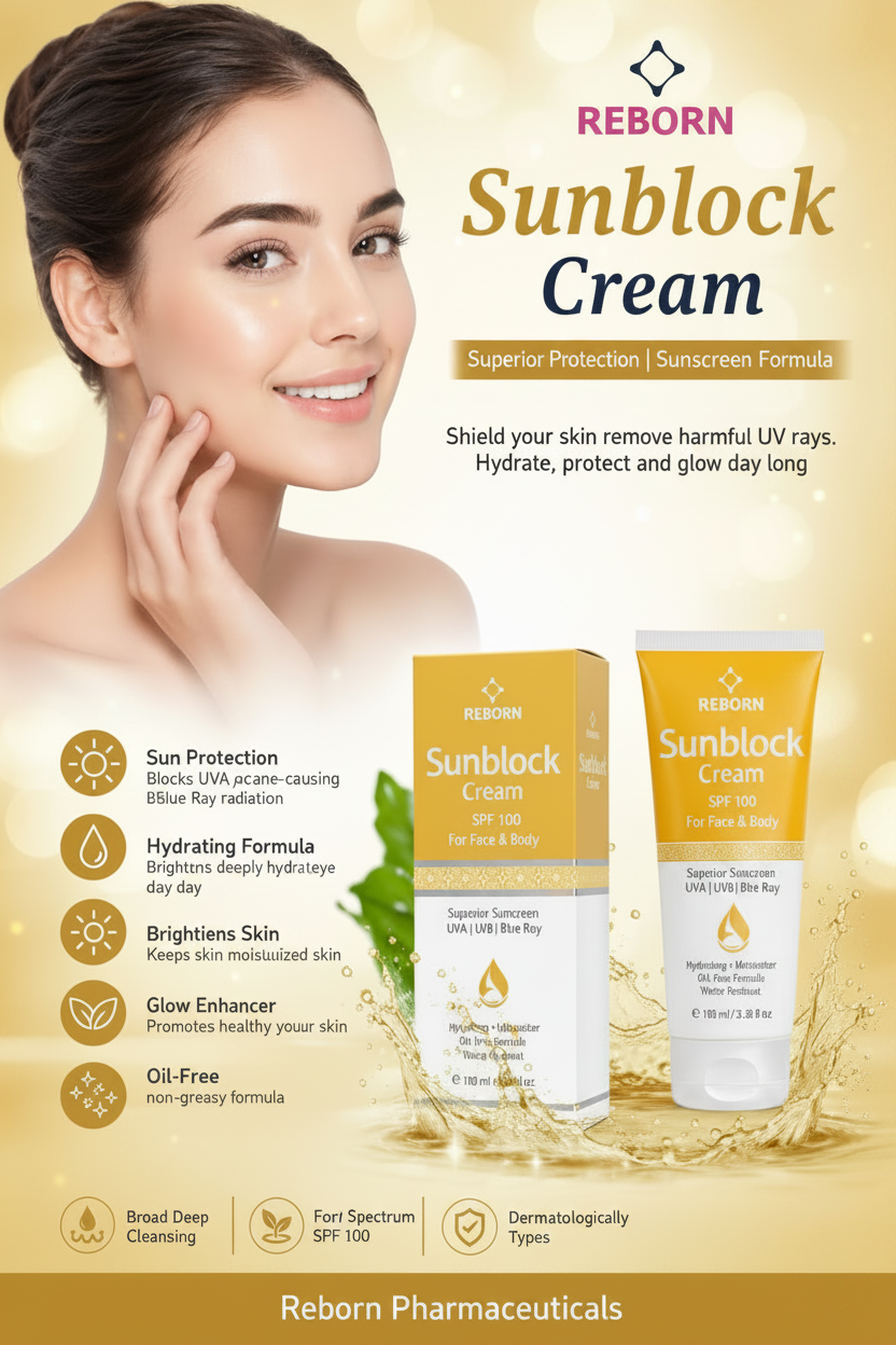 SPF 100 Matte Sunblock Cream for Oily Skin | Reborn