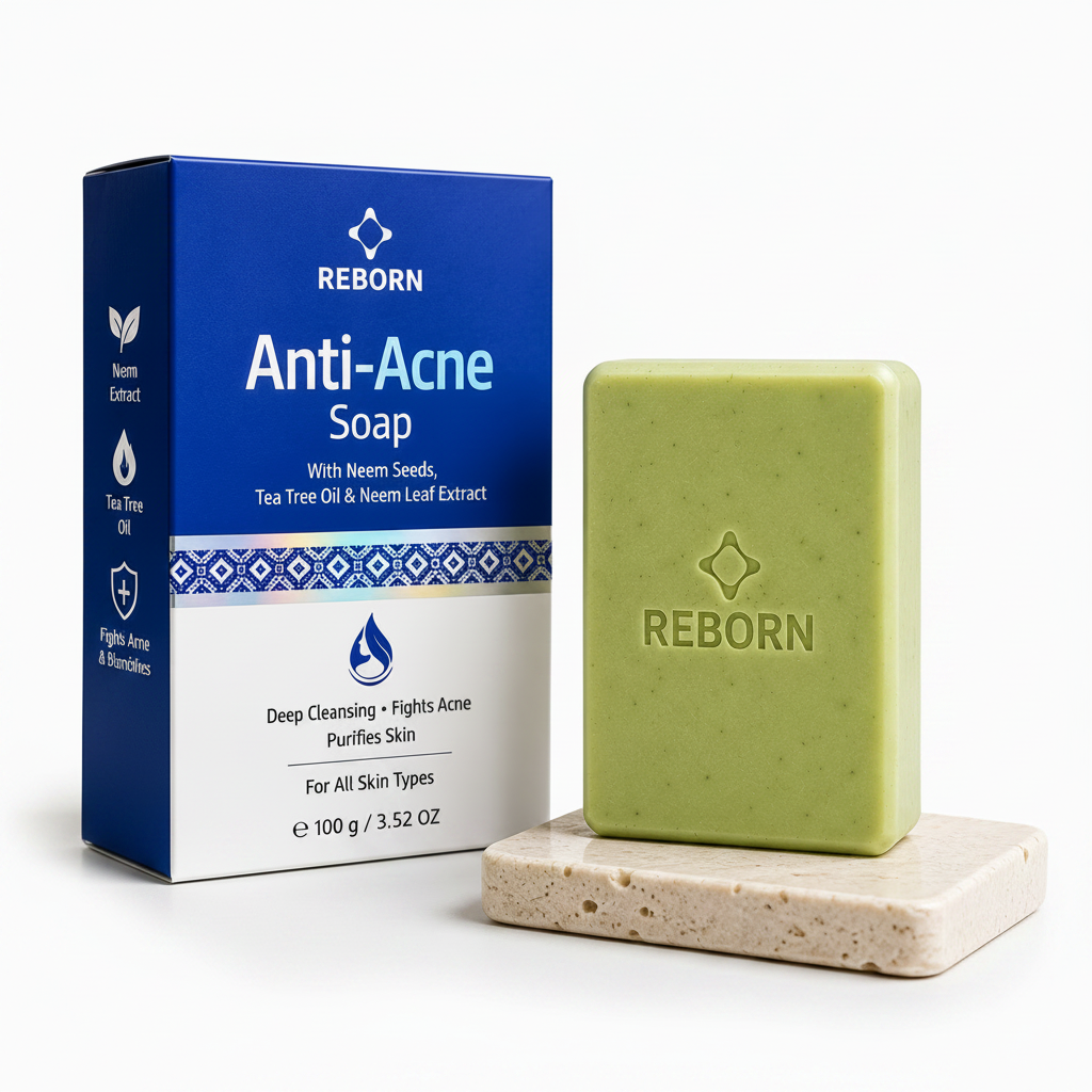 Anti Acne Soap with Neem & Tea Tree for Clear Skin | Reborn